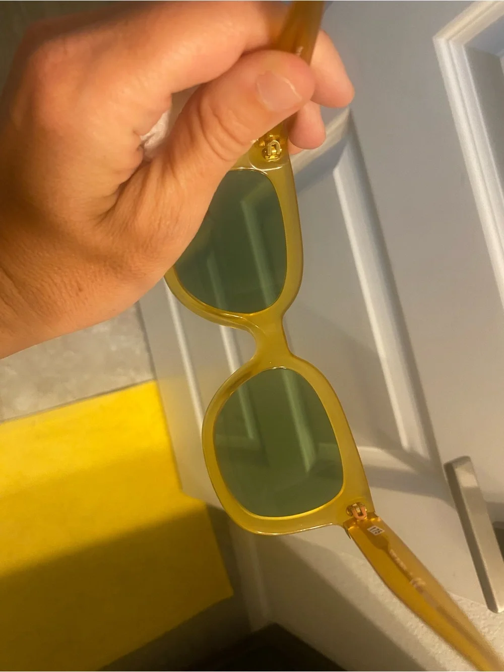 New Tory Burch Eleanor Square Sunglasses Glasses Yellow Orange Resort Cat Eye